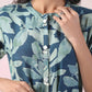 Teal Blue Digital Print Dress - Qurbat