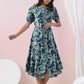 Teal Blue Digital Print Dress - Qurbat