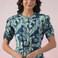 Teal Blue Digital Print Dress - Qurbat
