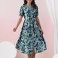 Teal Blue Digital Print Dress - Qurbat