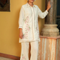 Ivory Floral Embroidered Cotton Co-Ord Set – 2 Piece Chic Ensemble