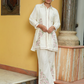 Ivory Floral Embroidered Cotton Co-Ord Set – 2 Piece Chic Ensemble