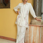 Ivory Floral Embroidered Cotton Co-Ord Set – 2 Piece Chic Ensemble