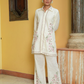 Ivory Floral Embroidered Cotton Co-Ord Set – 2 Piece Chic Ensemble