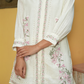 Ivory Floral Embroidered Cotton Co-Ord Set – 2 Piece Chic Ensemble