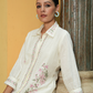 Ivory Floral Embroidered Cotton Co-Ord Set – 2 Piece Chic Ensemble