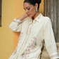 Ivory Floral Embroidered Cotton Co-Ord Set – 2 Piece Chic Ensemble