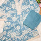 Blue Floral Cotton Kurta Set with Crochet Lace Detailing – 2PC Set