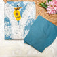 Blue Floral Cotton Kurta Set with Crochet Lace Detailing – 2PC Set