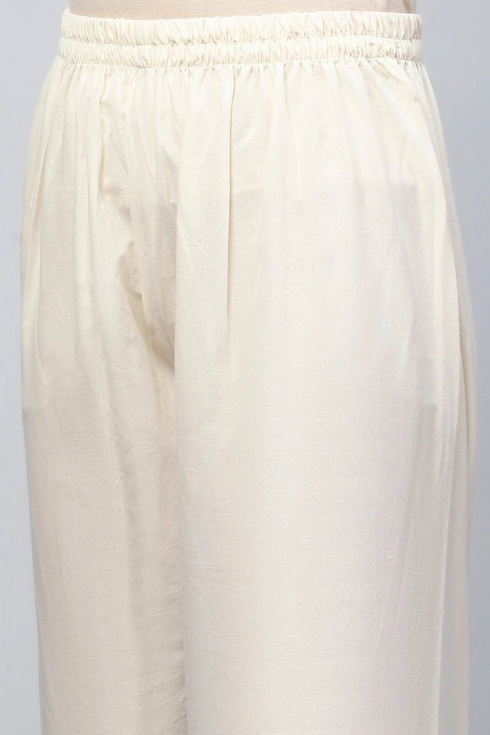 White Embroidered Suit Set for Women - Qurbat