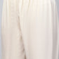 White Printed Suit Set with Mirror Work Embroidery for Women - Qurbat