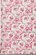 White Printed Suit Set with Mirror Work Embroidery for Women - Qurbat