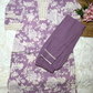 Lavender Floral Cotton Kurta Set with Crochet Lace Detailing – 2PC Set