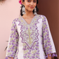 Purple Floral Mirror Work Sharara Set