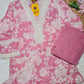 Pink Floral Cotton Kurta Set with Crochet Lace Detailing – 2PC Set
