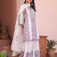 Purple Floral Mirror Work Sharara Set