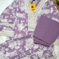 Lavender Floral Cotton Kurta Set with Crochet Lace Detailing – 2PC Set
