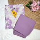 Lavender Floral Cotton Kurta Set with Crochet Lace Detailing – 2PC Set