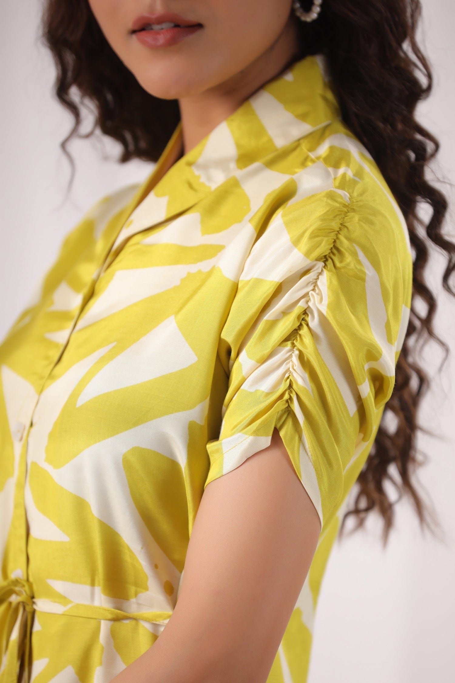 Yellow Digital Print Dress - Qurbat