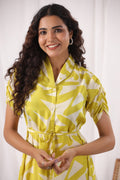 Yellow Digital Print Dress - Qurbat