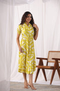 Yellow Digital Print Dress - Qurbat