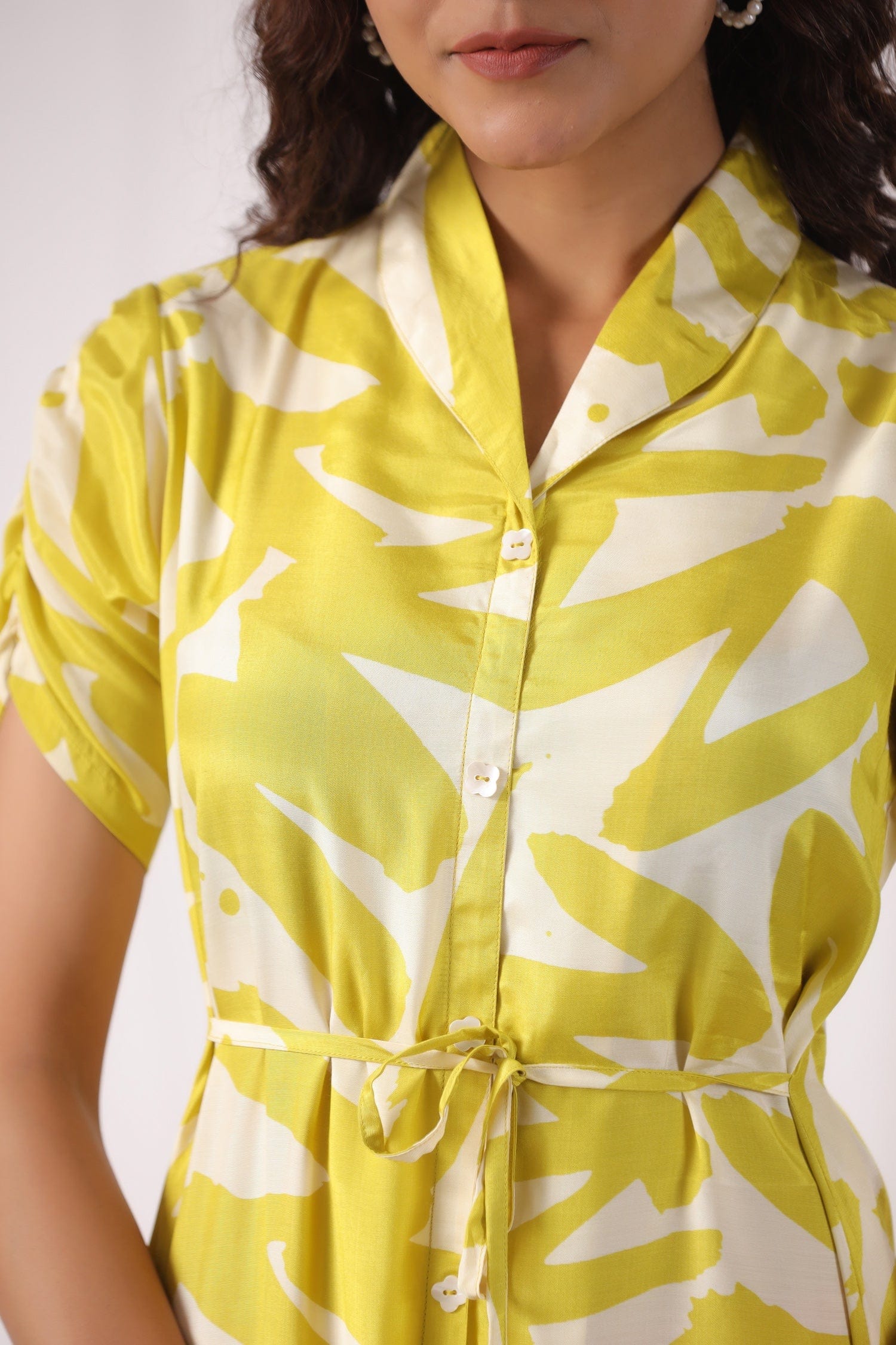 Yellow Digital Print Dress - Qurbat
