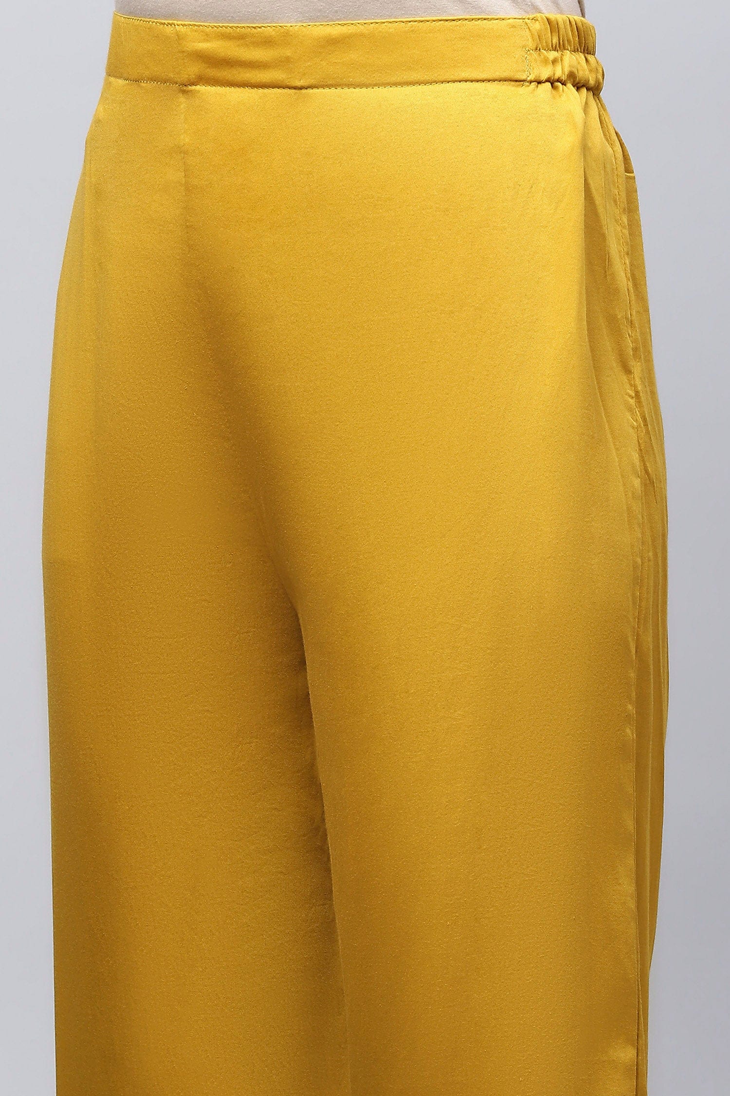 Yellow Digital Print Suit Set for Women with French Knot – Bright & Elegant - Qurbat