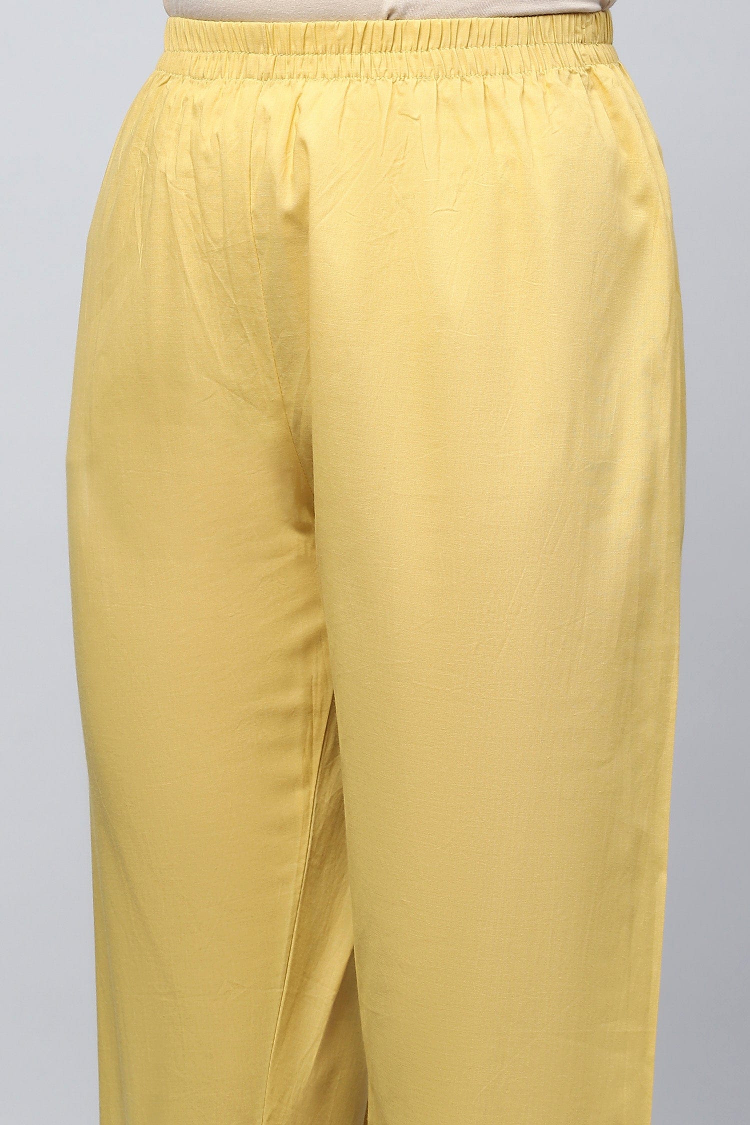 Yellow Embroidered Chanderi Suit Set for Women - Qurbat