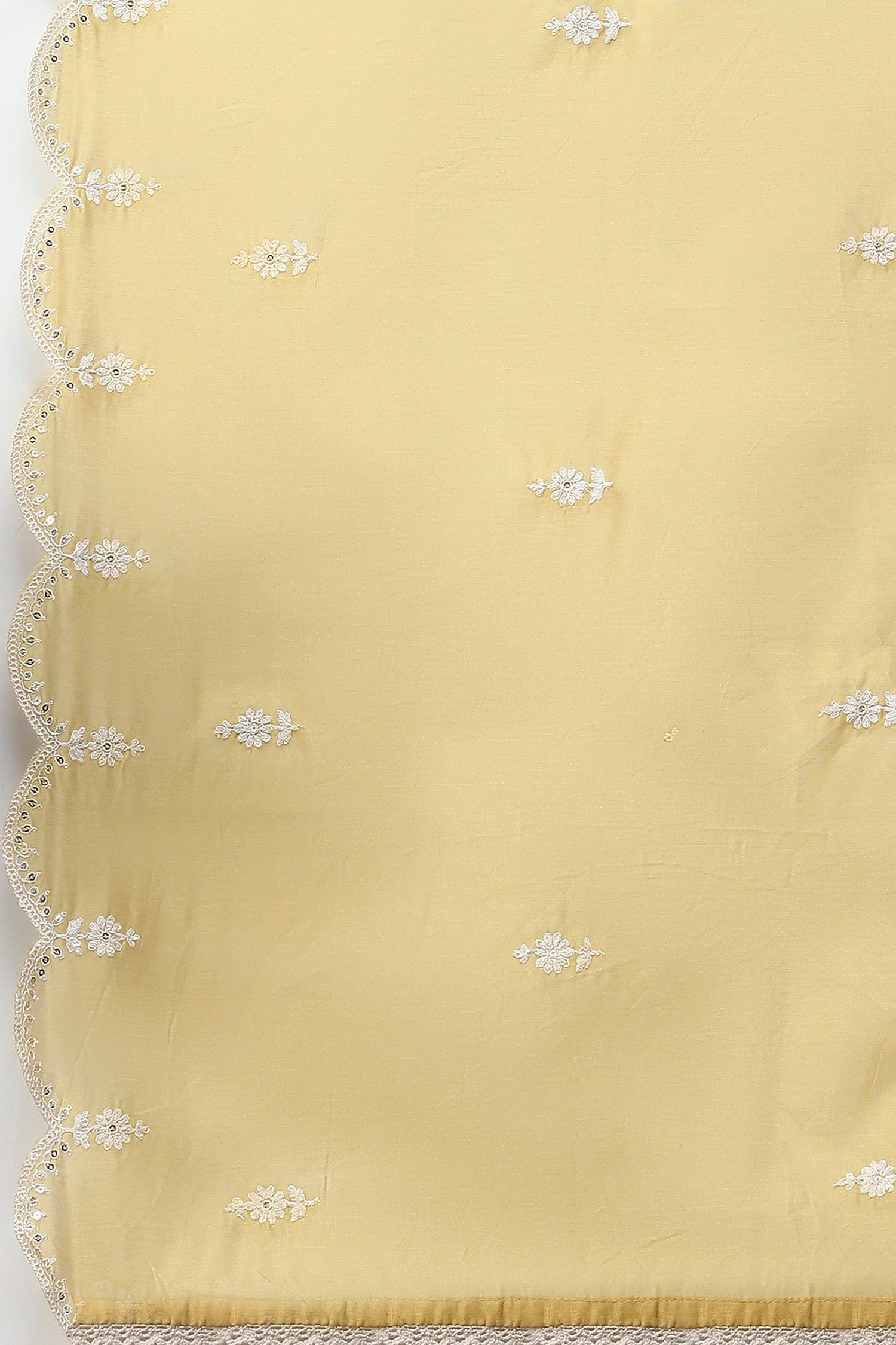 Yellow Embroidered Chanderi Suit Set for Women - Qurbat