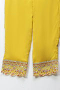 Yellow Embroidered Suit Set for Women - Qurbat