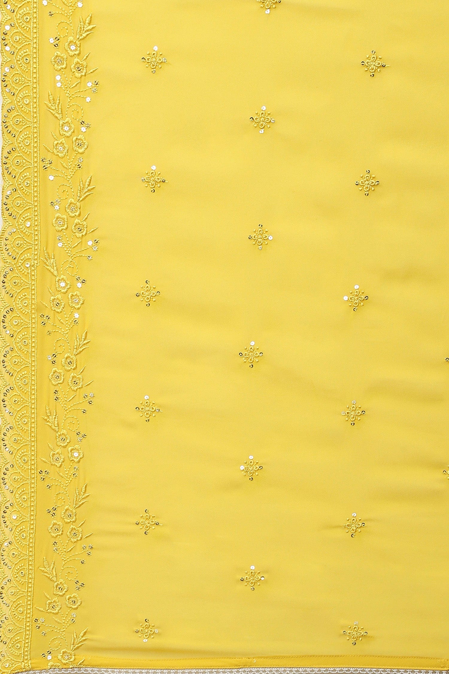 Yellow Embroidered Suit Set for Women - Qurbat