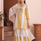 Yellow Floral Mirror Work Sharara Set - Qurbat