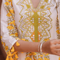Yellow Floral Mirror Work Sharara Set - Qurbat