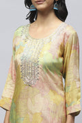 Yellow Muslin Printed Kurta for Women – Elegant & Vibrant - Qurbat