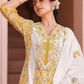 Yellow Floral Mirror Work Sharara Set