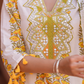 Yellow Floral Mirror Work Sharara Set